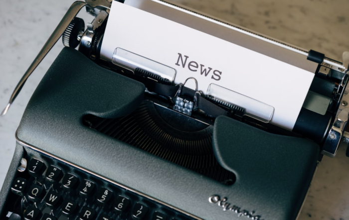 news on a typewriter